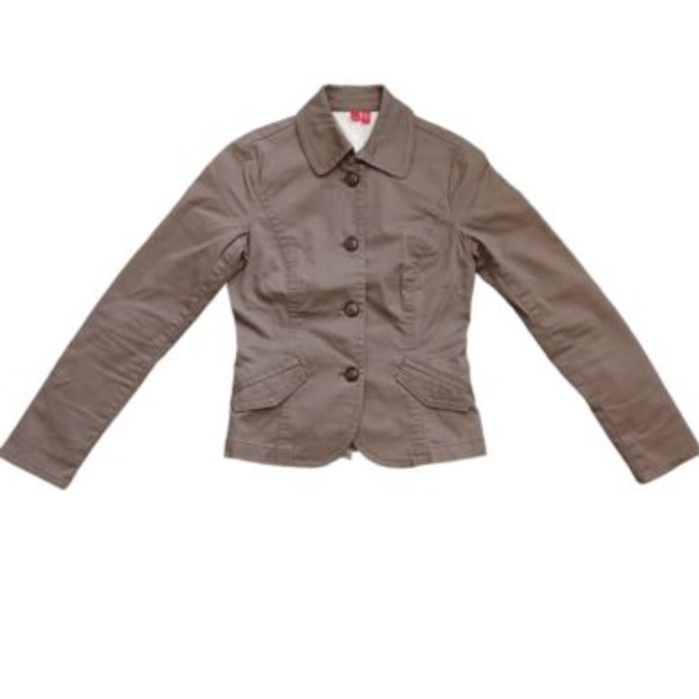 Vintage Esprit Taupe Button-Front Utility Blazer Jacket
